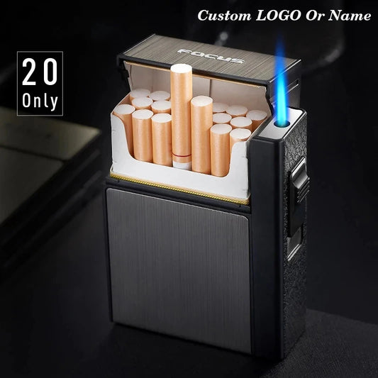 Cigarette Box with Butane Gas Turbo Lighter