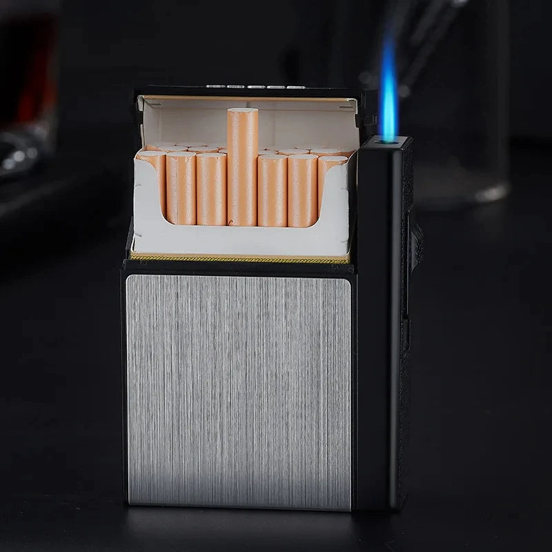 Cigarette Box with Butane Gas Turbo Lighter