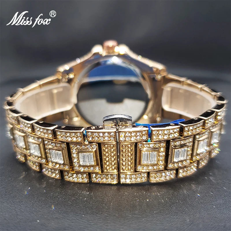 Relogio Masculino Luxury MISSFOX Ice Out Diamond Watch For Men