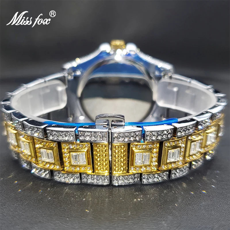 Relogio Masculino Luxury MISSFOX Ice Out Diamond Watch For Men