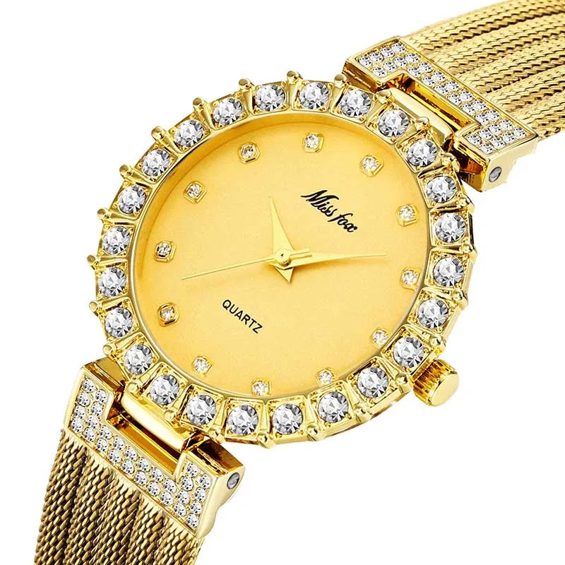 MISSFOX Big Lab Diamond Ladies Wrist Watches