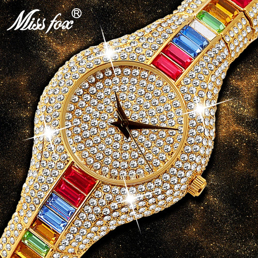 MISSFOX Mix Baguette Diamond Women Watches