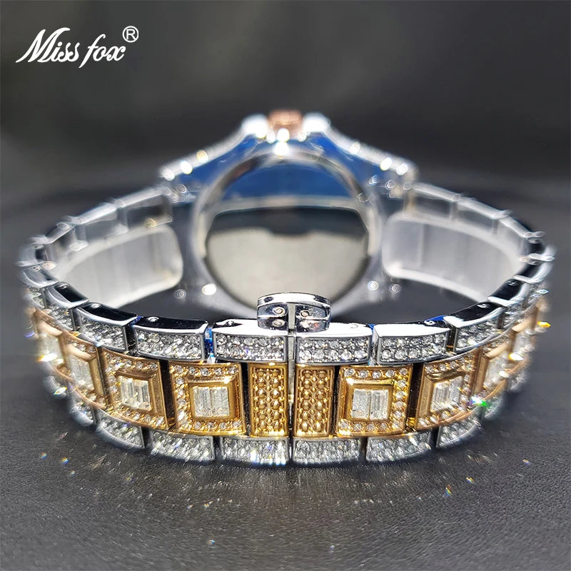 Relogio Masculino Luxury MISSFOX Ice Out Diamond Watch For Men