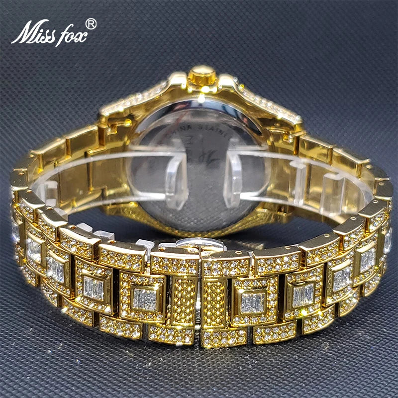 Relogio Masculino Luxury MISSFOX Ice Out Diamond Watch For Men