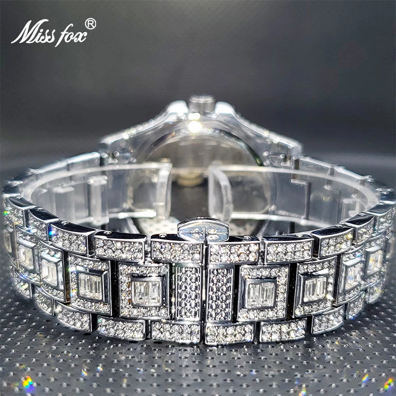 Relogio Masculino Luxury MISSFOX Ice Out Diamond Watch For Men