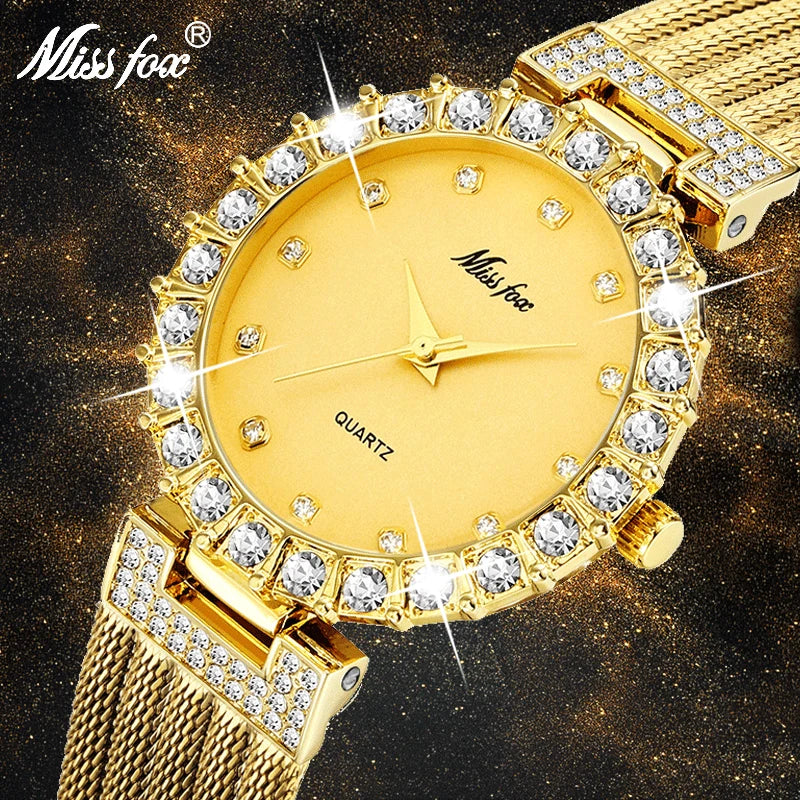 MISSFOX Big Lab Diamond Ladies Wrist Watches