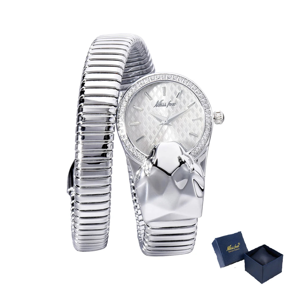 MISSFOX Snake Shape Diamond Watch For Women