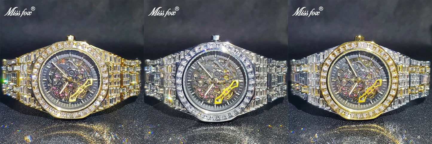 Relogio Masculino Luxury MISSFOX Ice Out Diamond Watch For Men