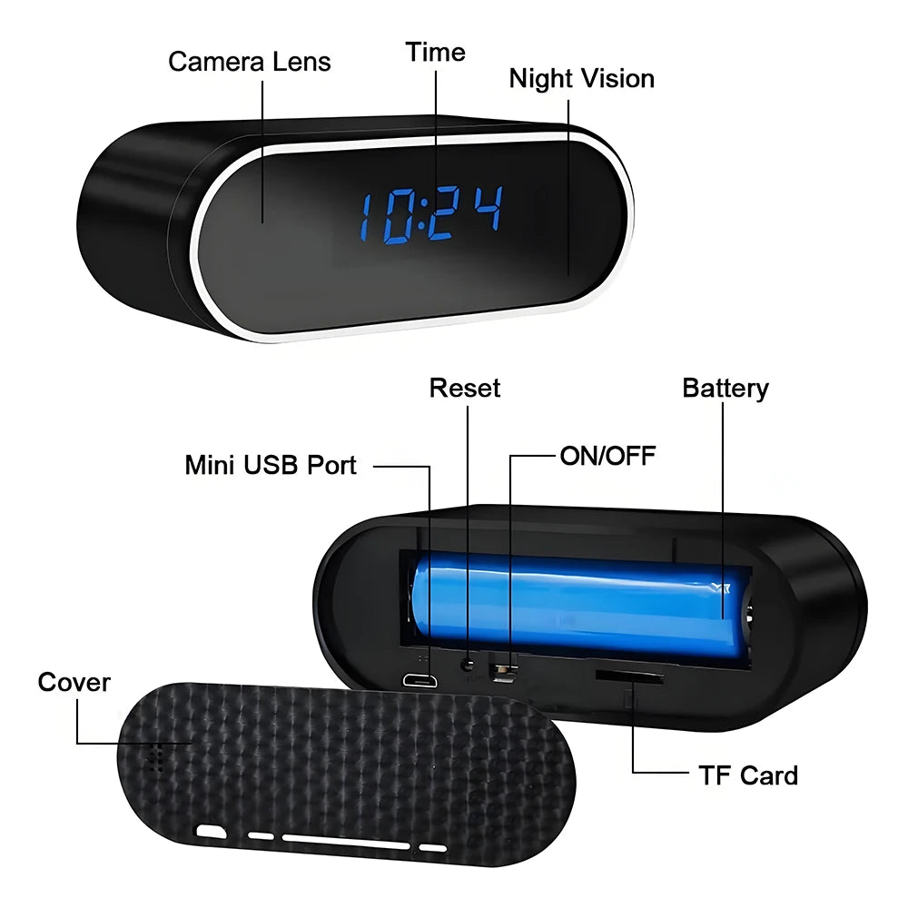 1080P wireless clock camera