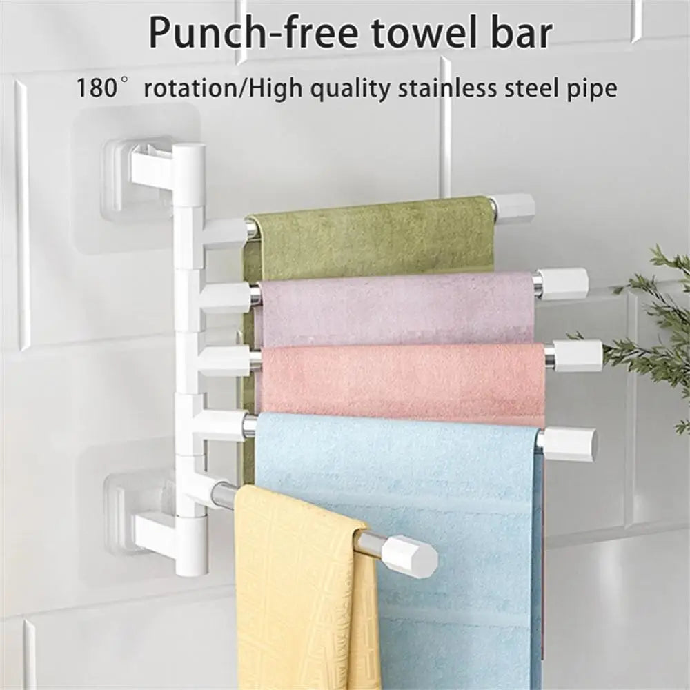 Bathroom Towel Rack Wall-mounted Storage Hanger