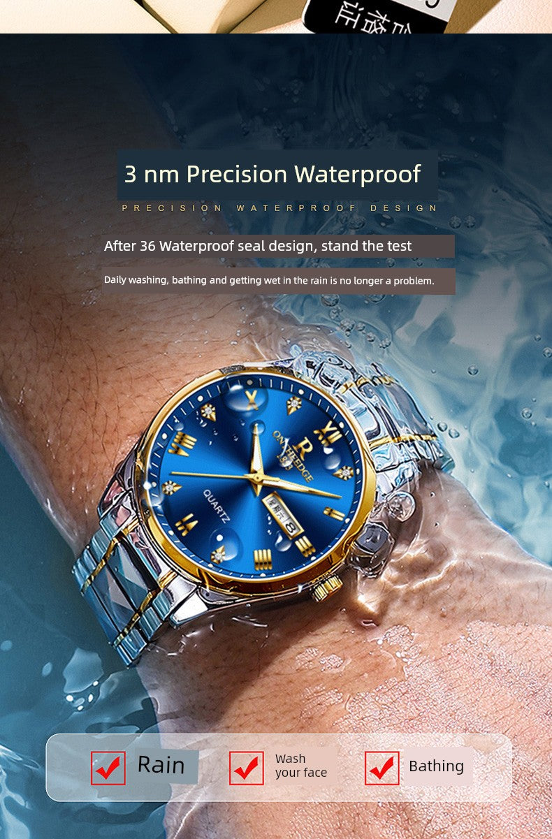 Brand-Name Authentic Swiss Mechanical Men's Waterproof Watch