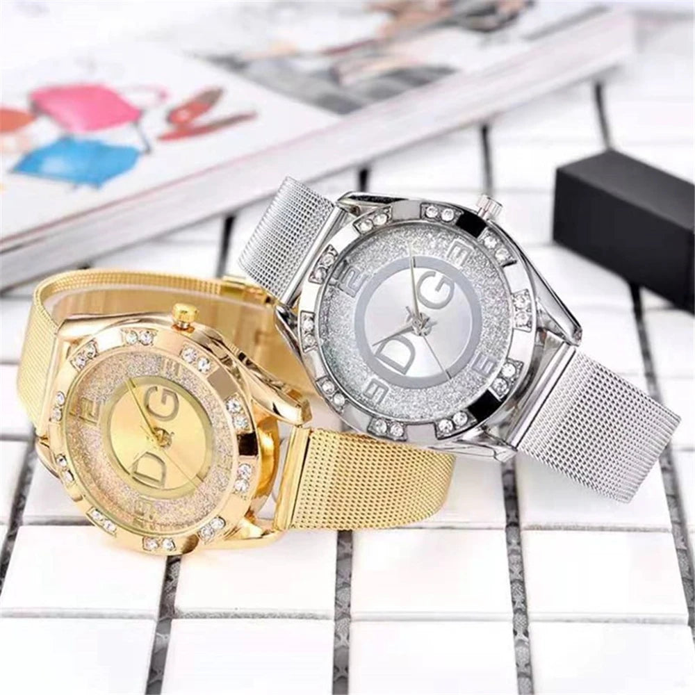 Casual Gold Mesh Belt Women Watch