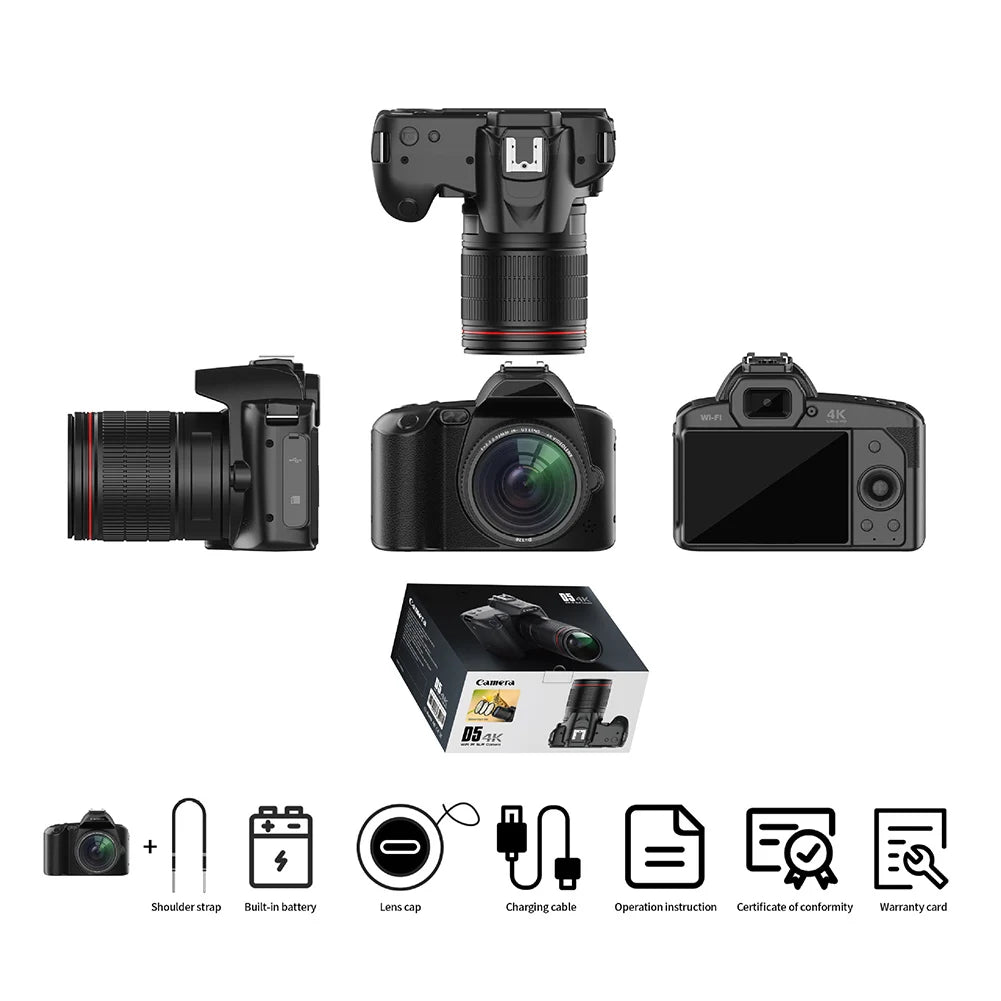 New! 4K Recording Digital Shoot Camera With 16X Digital Zoom 4K Dual Lens Professional Camcorder