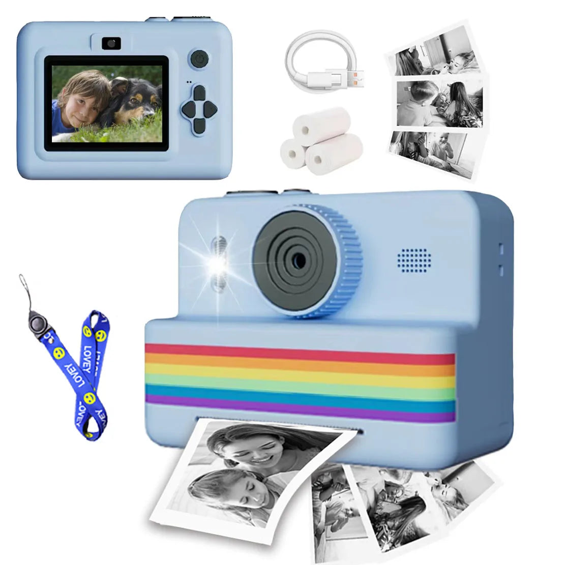 Mini Printer Portable Thermal Instant Print Photo Kids Camera