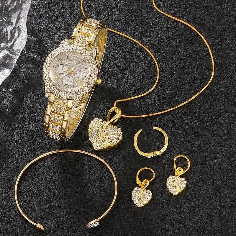 Casual Ladies Watches Jewelry Set