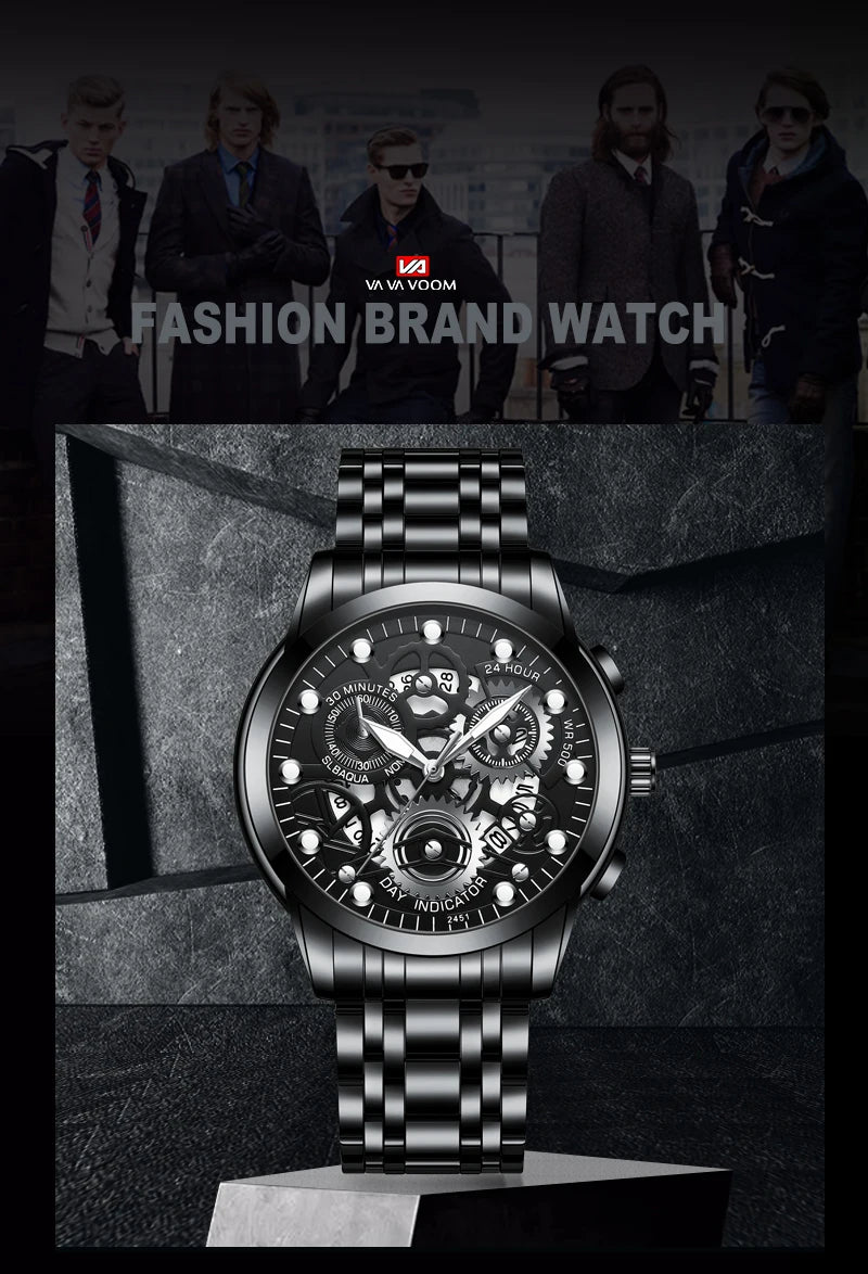 Men's Skeleton Design Business Watch