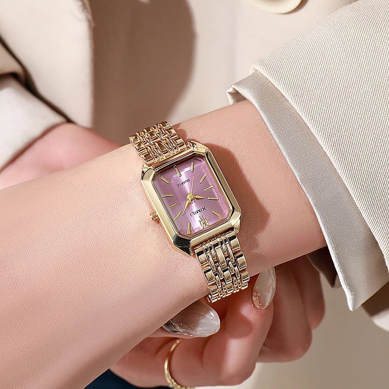 Stainless Steel Strap Women Luxury Wristwatch