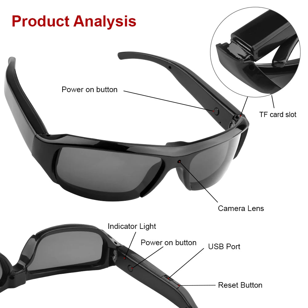 Wearable HD 1080P Mini Glasses Camera