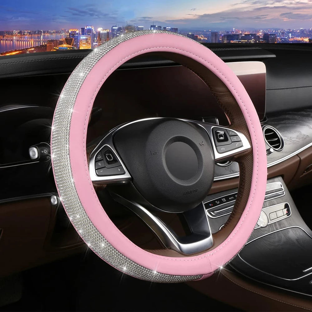 Bling Diamond Rhinestones Crystal Car Steering Wheel Cover