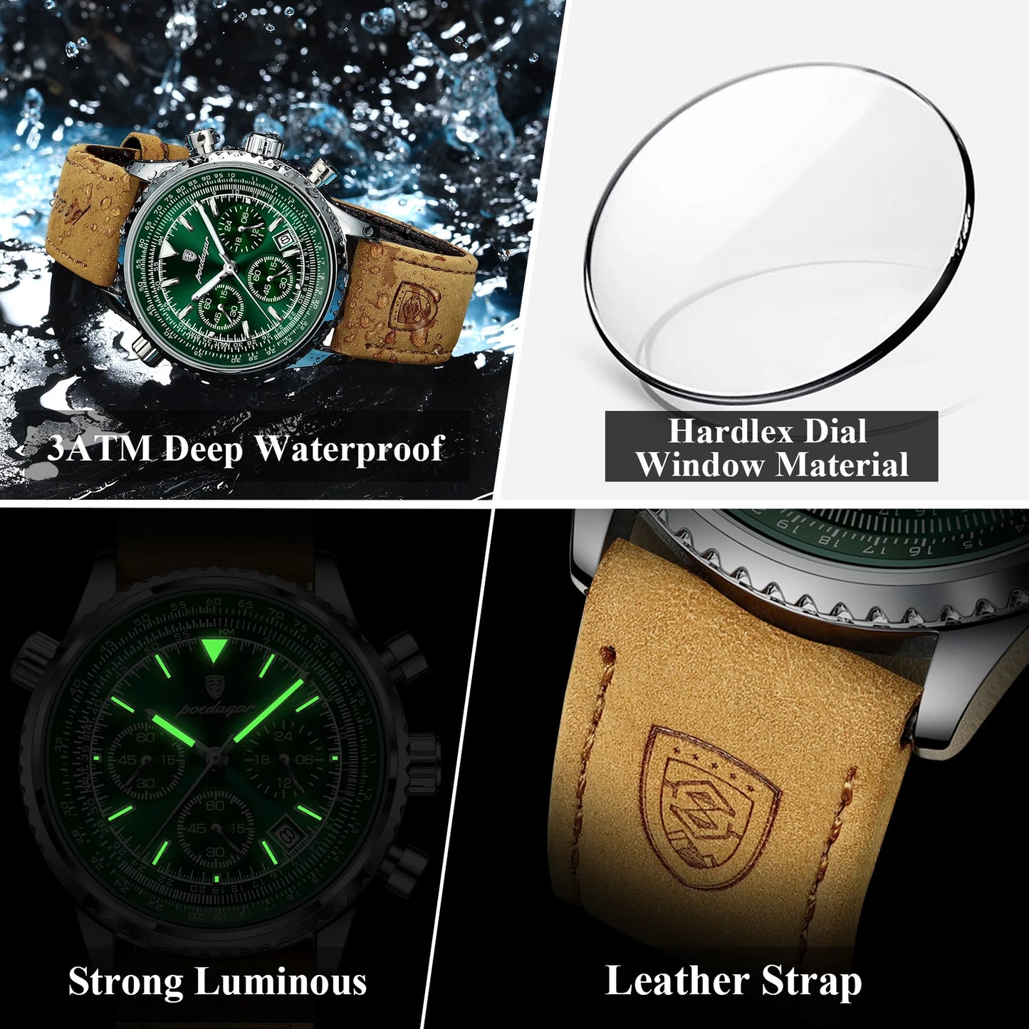 POEDAGAR Luxury Man Watch