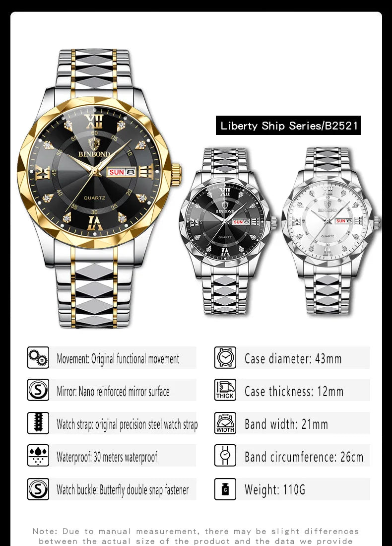 Top Brand Luxury Fashion Mens Watch