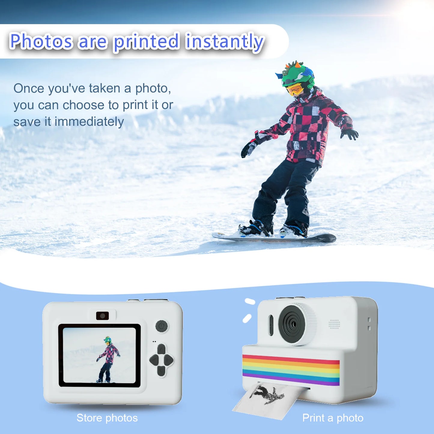 Mini Printer Portable Thermal Instant Print Photo Kids Camera