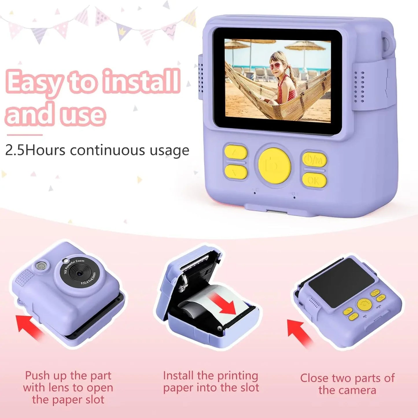 Mini Instant Camera for Boys and Girls