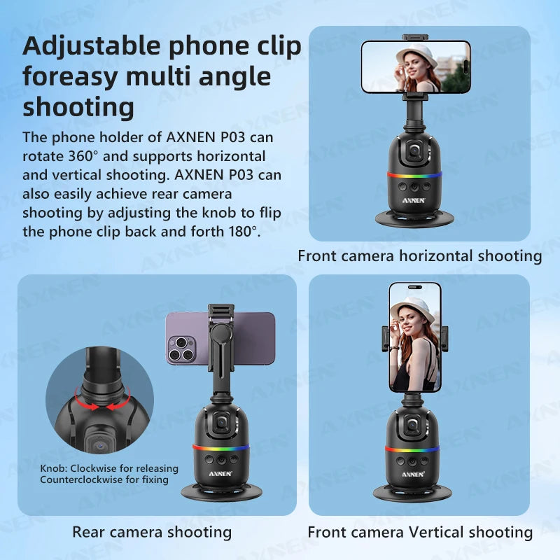 AI Face Tracking Gimbal Selfie Stand