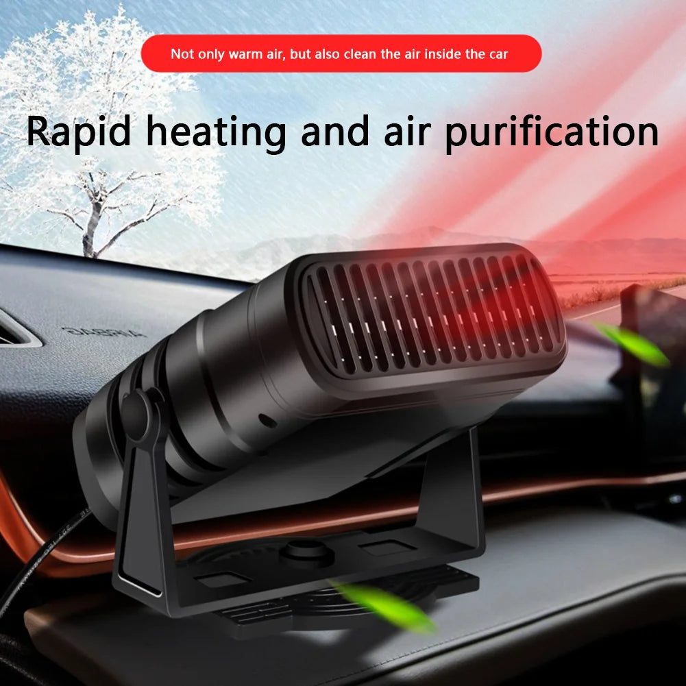 12V/24V Electric Heating Fan 360 Degree Rotating Anti-Fog Automobile Heater