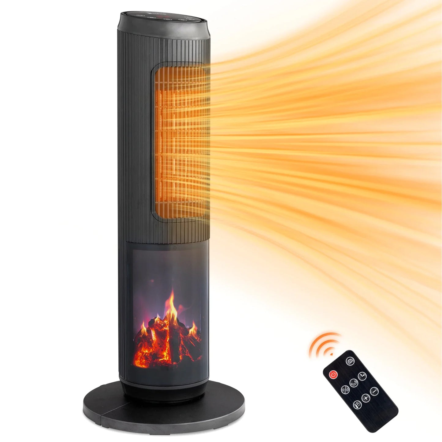 1500w 25" Tower Space Heater with 3D Flame Heater