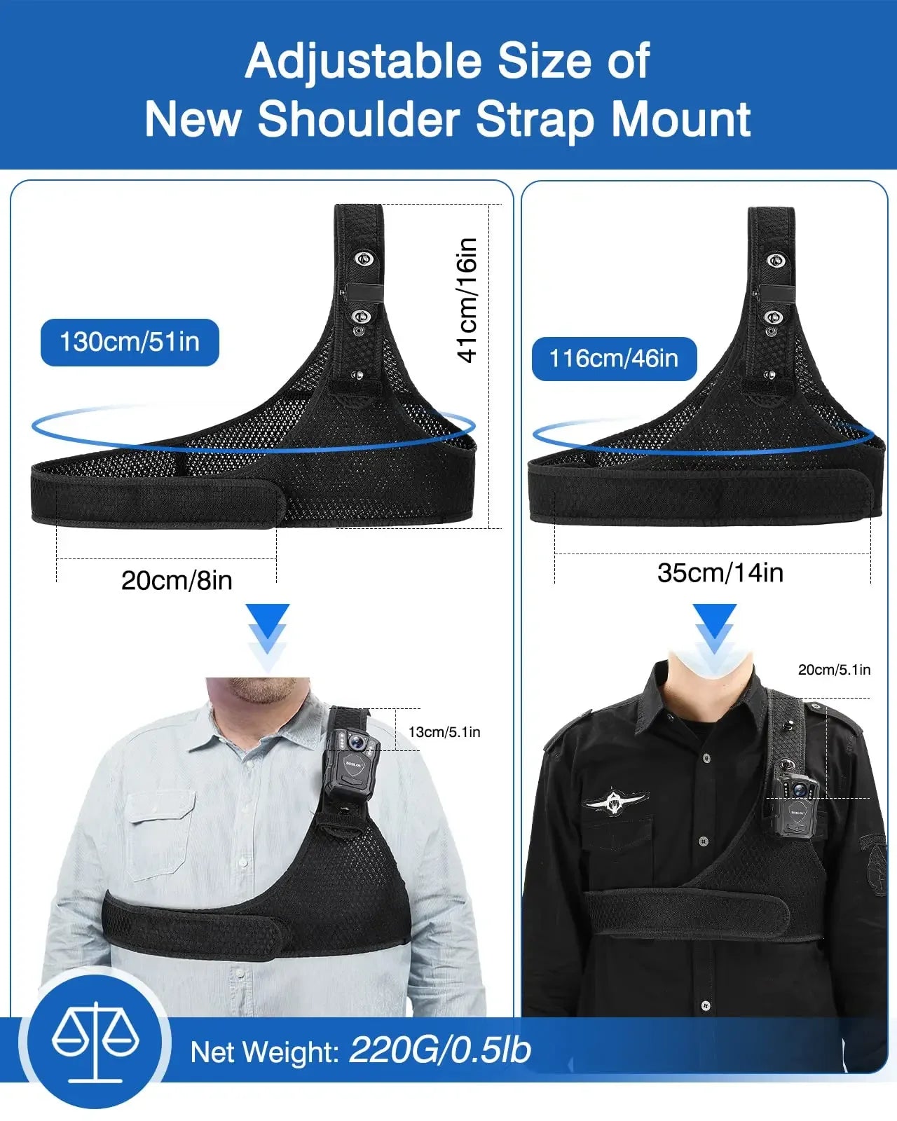 Durable Shoulder Single Vest for All Body Camcorders