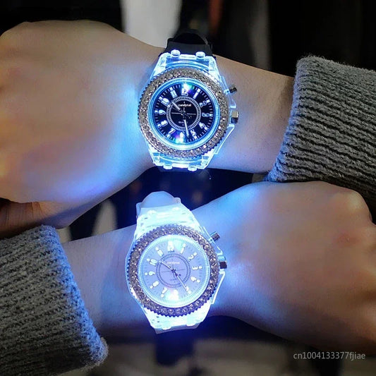 Women Flash Luminous Personalized Rhinestone LED Watch