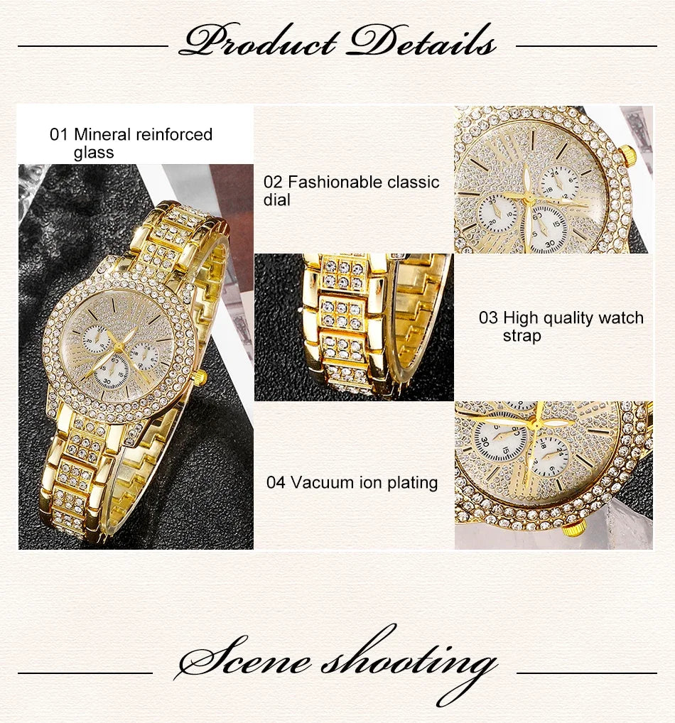 Casual Ladies Watches Jewelry Set