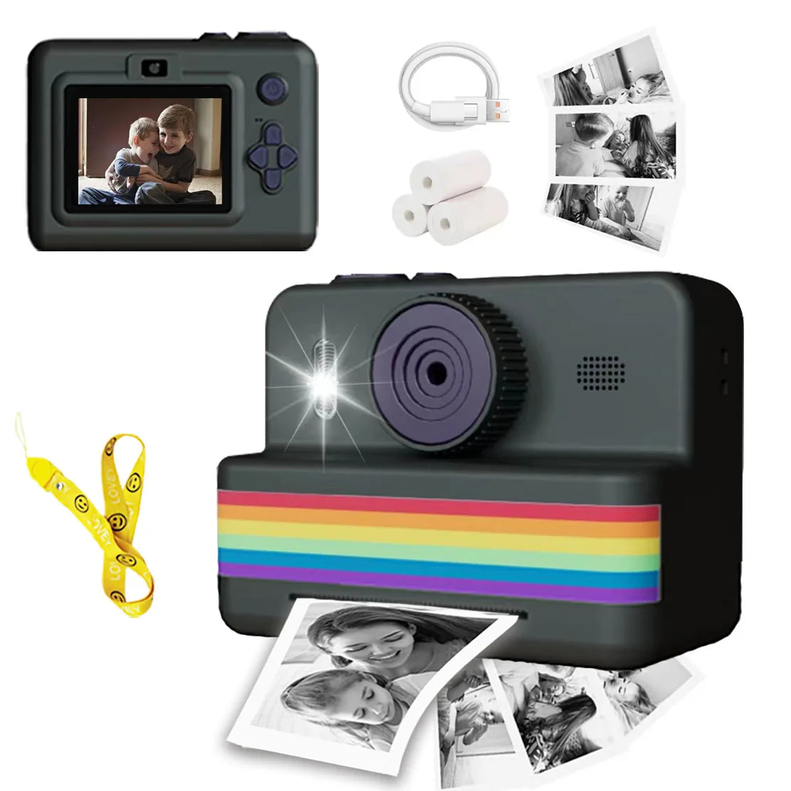 Mini Printer Portable Thermal Instant Print Photo Kids Camera