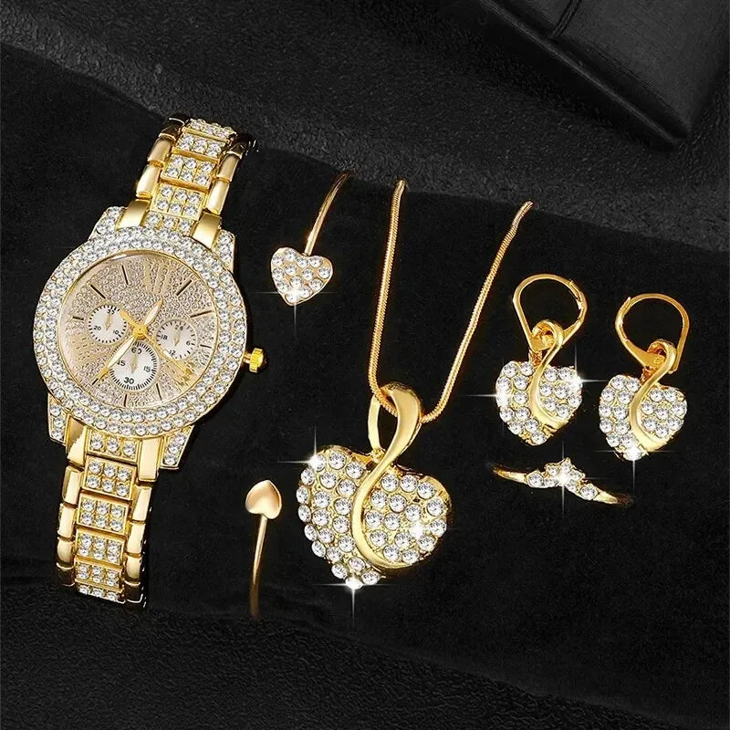 Casual Ladies Watches Jewelry Set