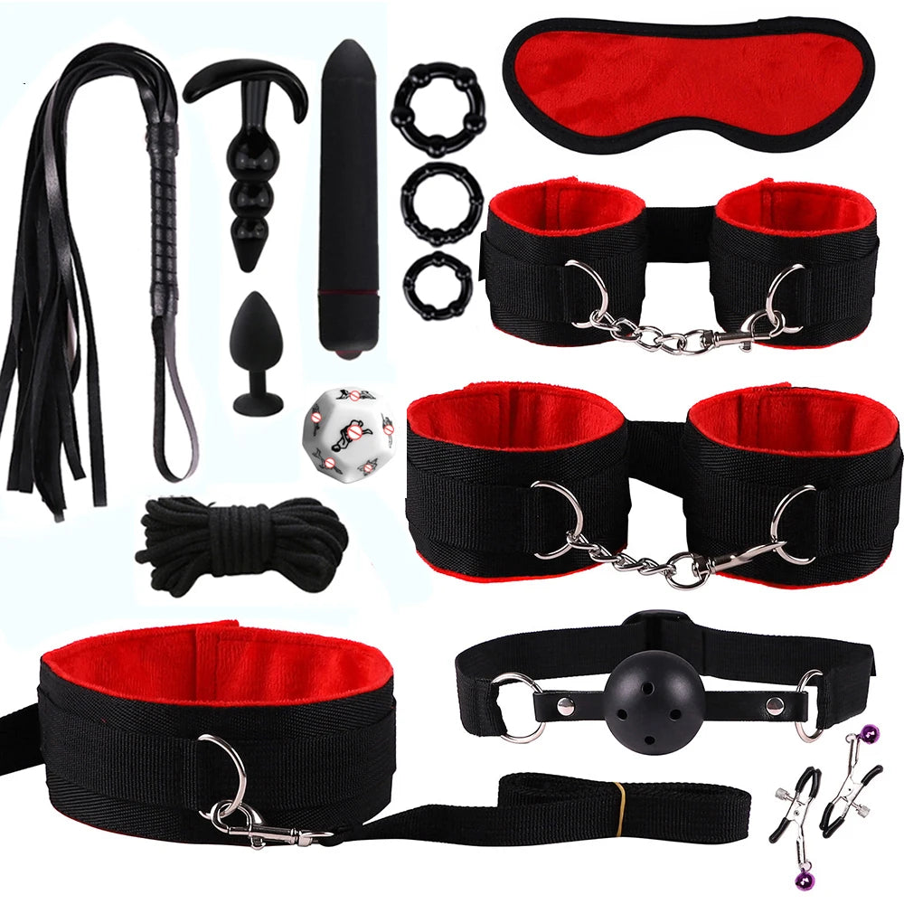 8/20 Piece BDSM Kit Plush Sex Bondage Set