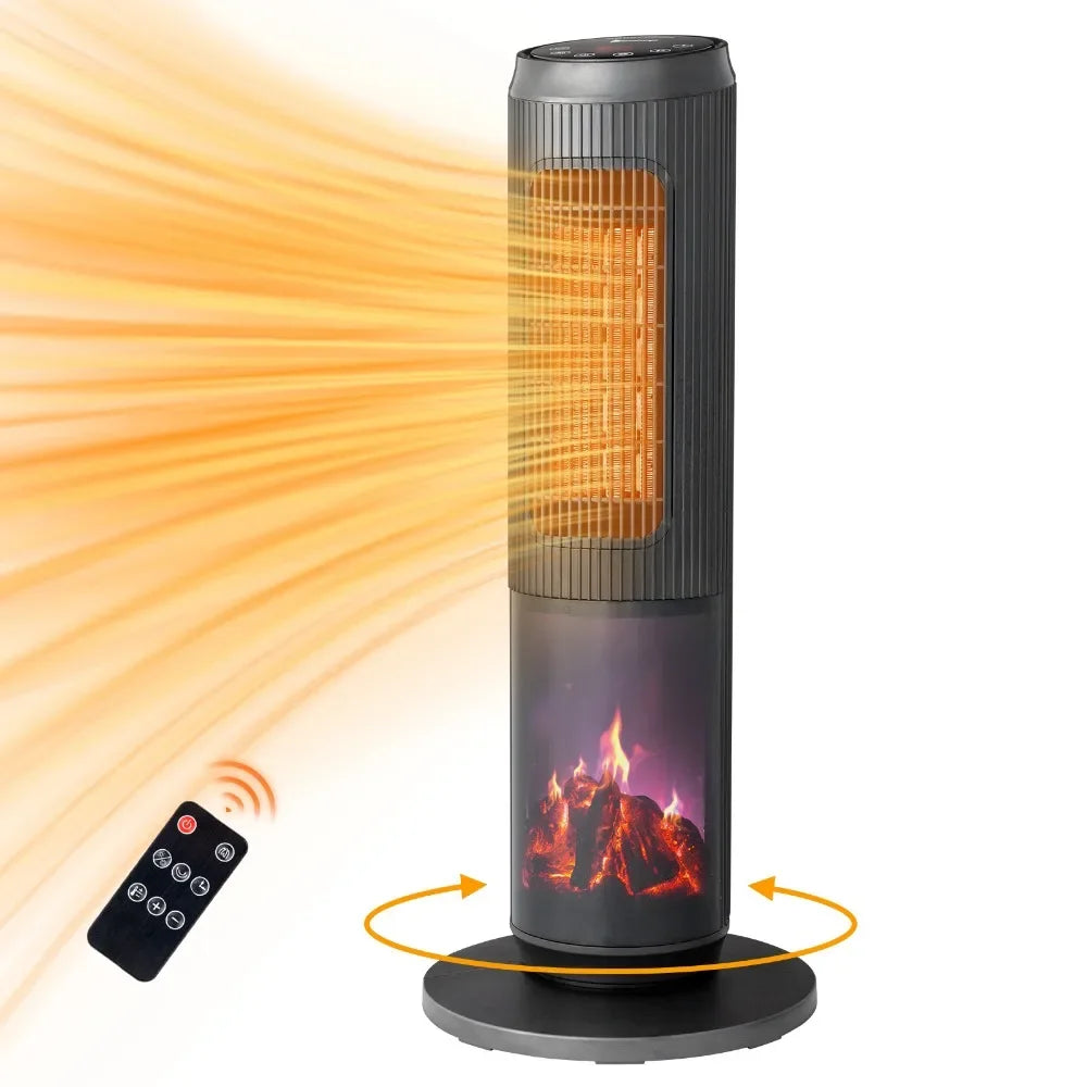 1500w 25" Tower Space Heater with 3D Flame Heater