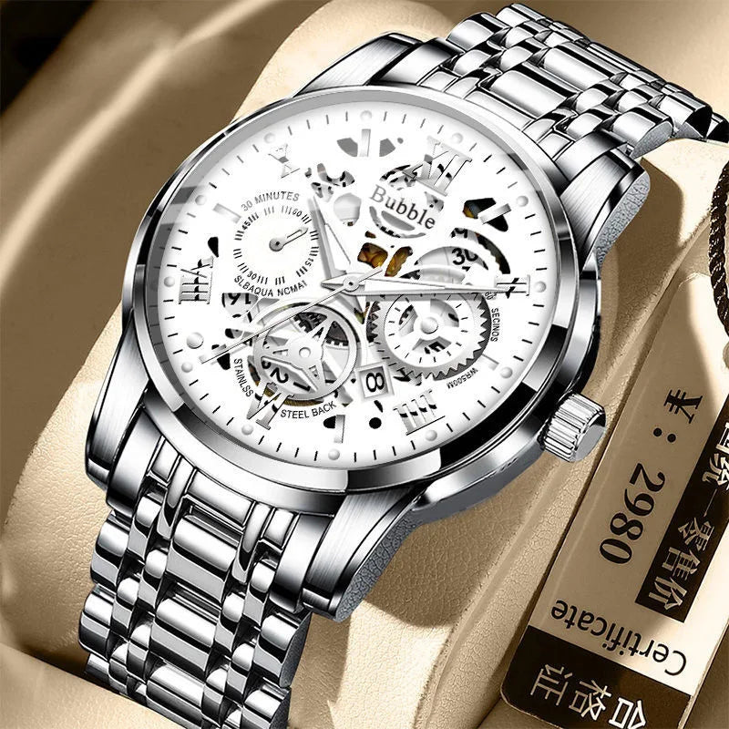 Mens Trendy High end Light Luxury Versatile Quartz Wristwatches