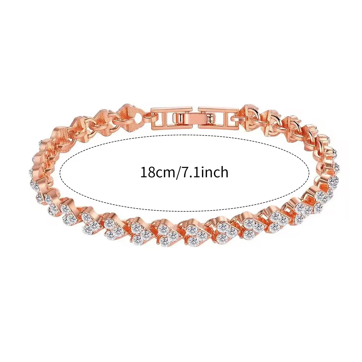 2PCS/Set Women Watches Rhinestone Heart Bracelet Set