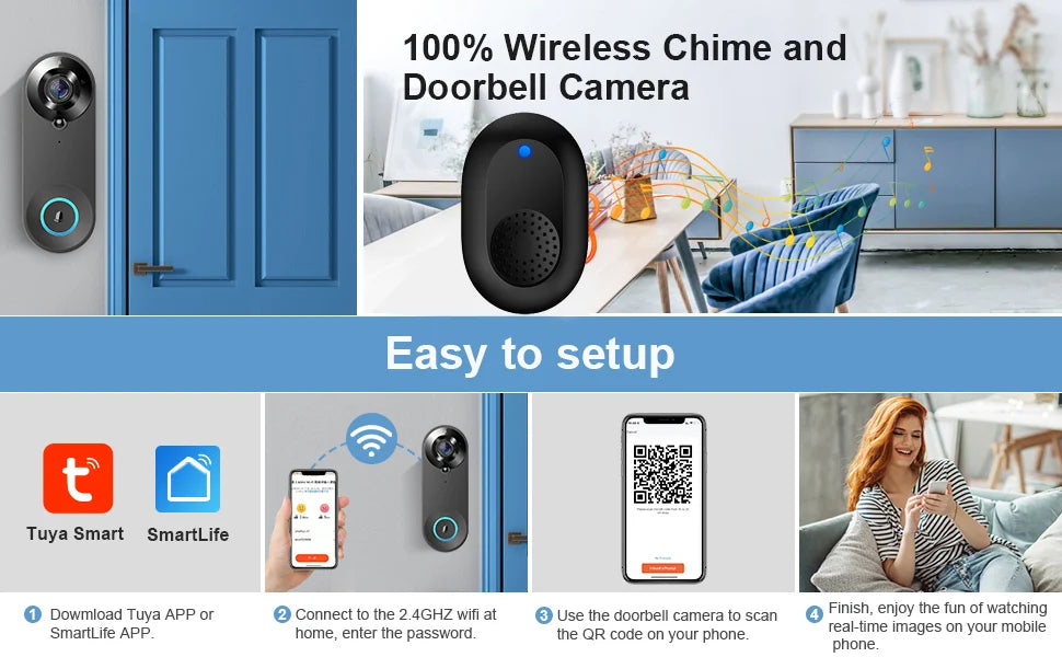 1080P Wireless WIFI Doorbell Video Camera