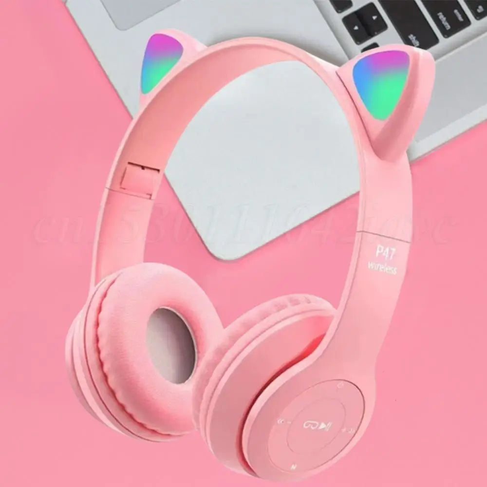 Cat Ear Gaming Headset with Glow Light