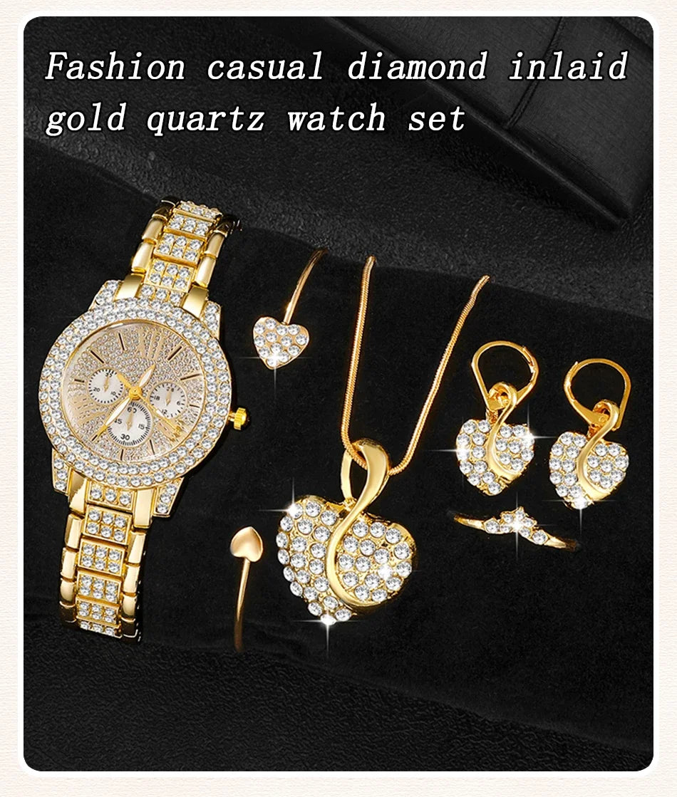 Casual Ladies Watches Jewelry Set