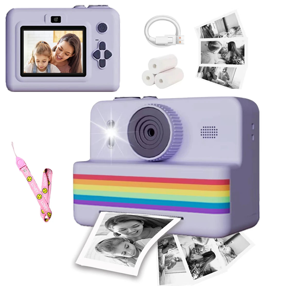 Mini Printer Portable Thermal Instant Print Photo Kids Camera