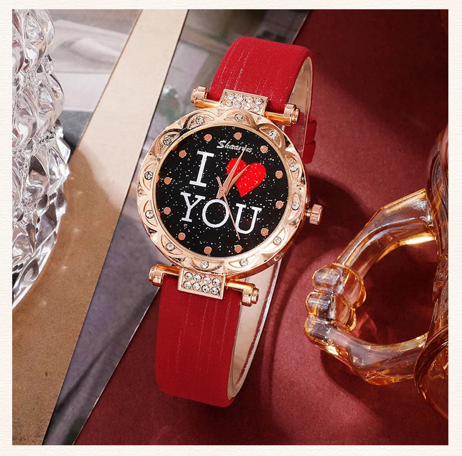 5pcs Set Women Luxury Wristwatch