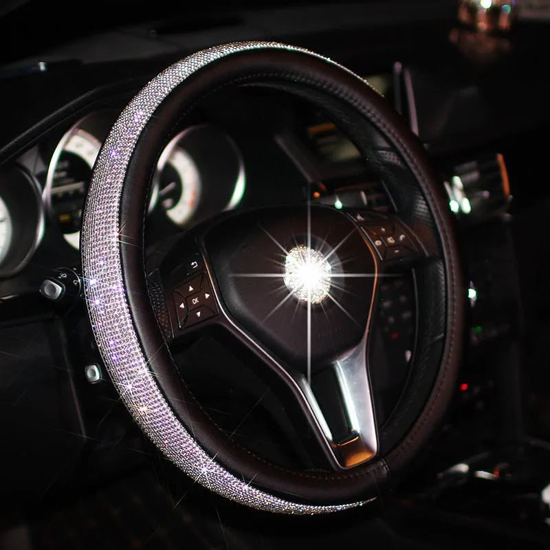 Bling Diamond Rhinestones Crystal Car Steering Wheel Cover