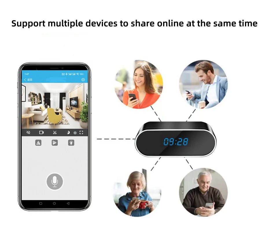 1080P wireless clock camera