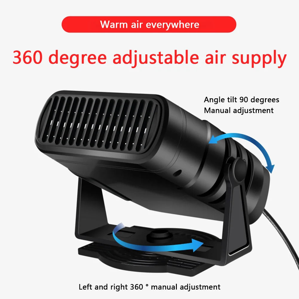 12V/24V Electric Heating Fan 360 Degree Rotating Anti-Fog Automobile Heater