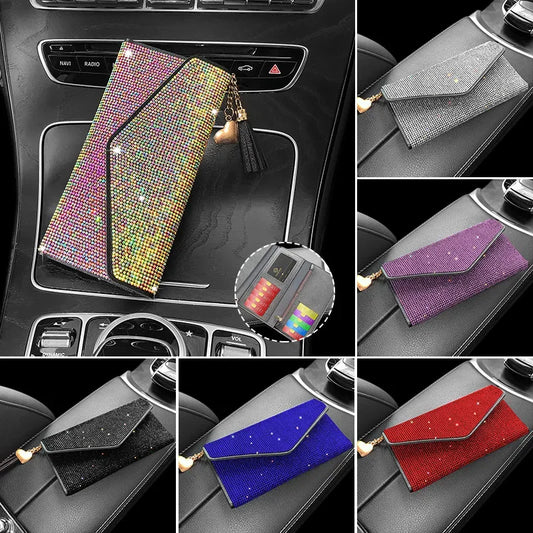 Diamond Car Driver License Holder Bag