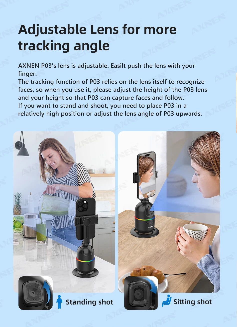 AI Face Tracking Gimbal Selfie Stand