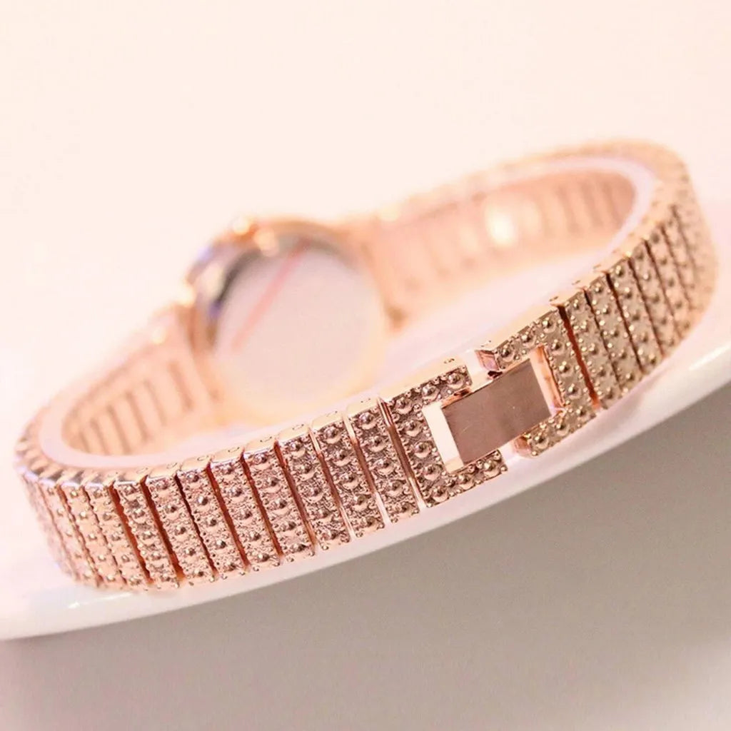 3pcs Set Fashion Rhinestone Women Luxury Crystal Rose Gold Watch